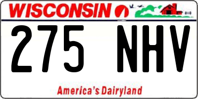 WI license plate 275NHV