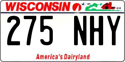 WI license plate 275NHY