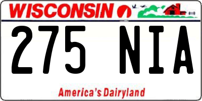 WI license plate 275NIA