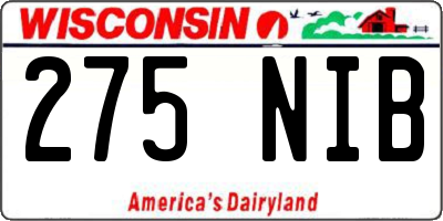 WI license plate 275NIB