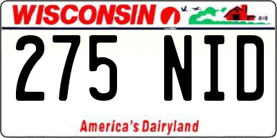 WI license plate 275NID