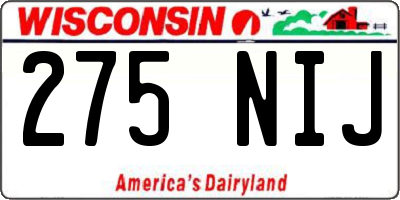 WI license plate 275NIJ