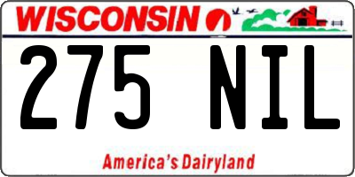 WI license plate 275NIL