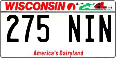 WI license plate 275NIN