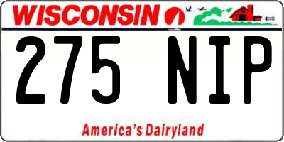 WI license plate 275NIP