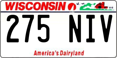 WI license plate 275NIV