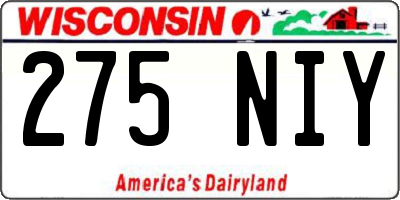 WI license plate 275NIY