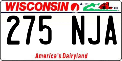 WI license plate 275NJA