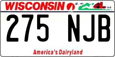 WI license plate 275NJB