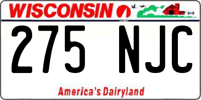 WI license plate 275NJC