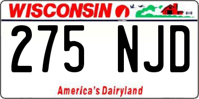 WI license plate 275NJD