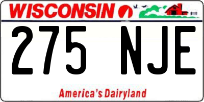 WI license plate 275NJE