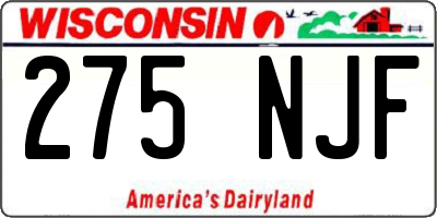 WI license plate 275NJF