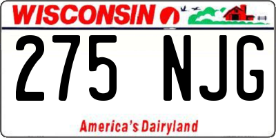 WI license plate 275NJG