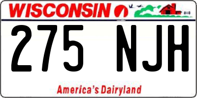 WI license plate 275NJH