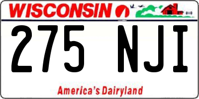 WI license plate 275NJI