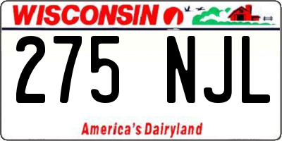 WI license plate 275NJL