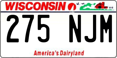 WI license plate 275NJM