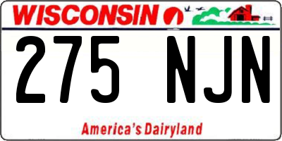 WI license plate 275NJN