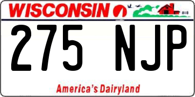 WI license plate 275NJP