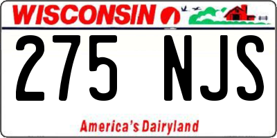 WI license plate 275NJS