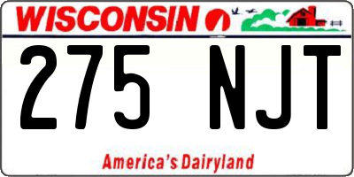 WI license plate 275NJT