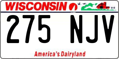 WI license plate 275NJV