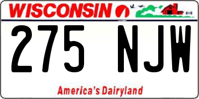 WI license plate 275NJW