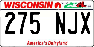 WI license plate 275NJX