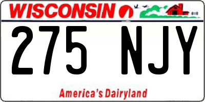 WI license plate 275NJY