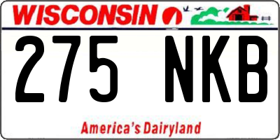 WI license plate 275NKB