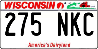 WI license plate 275NKC