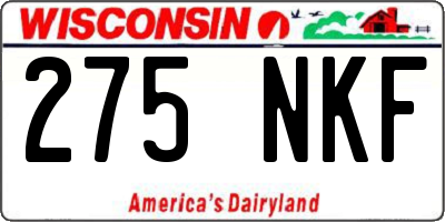 WI license plate 275NKF