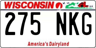WI license plate 275NKG