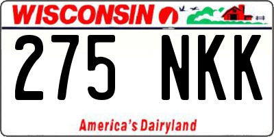 WI license plate 275NKK