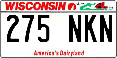 WI license plate 275NKN