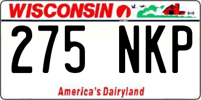 WI license plate 275NKP