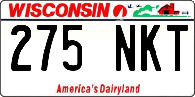 WI license plate 275NKT