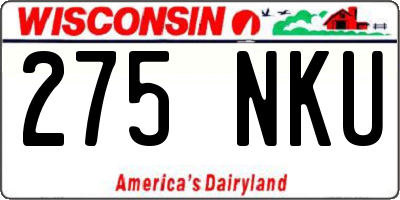 WI license plate 275NKU