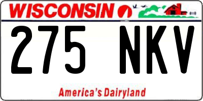 WI license plate 275NKV