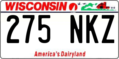 WI license plate 275NKZ