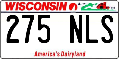 WI license plate 275NLS
