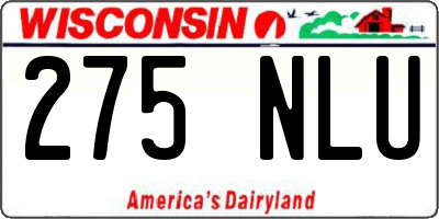 WI license plate 275NLU