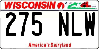 WI license plate 275NLW