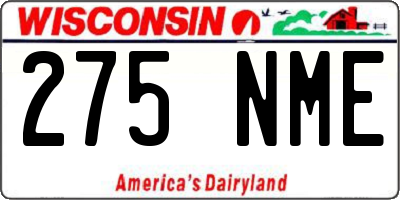 WI license plate 275NME