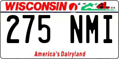 WI license plate 275NMI
