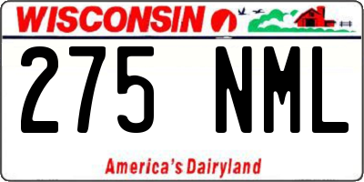 WI license plate 275NML