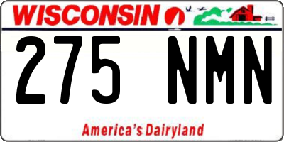 WI license plate 275NMN