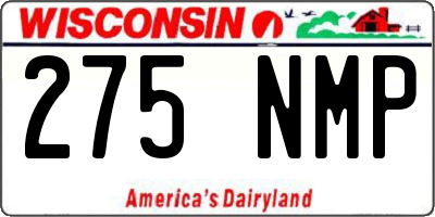WI license plate 275NMP