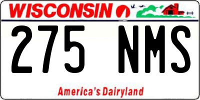 WI license plate 275NMS